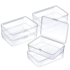 6 Pieces Mini Plastic Clear Beads Storage Containers Box for Collecting Small...