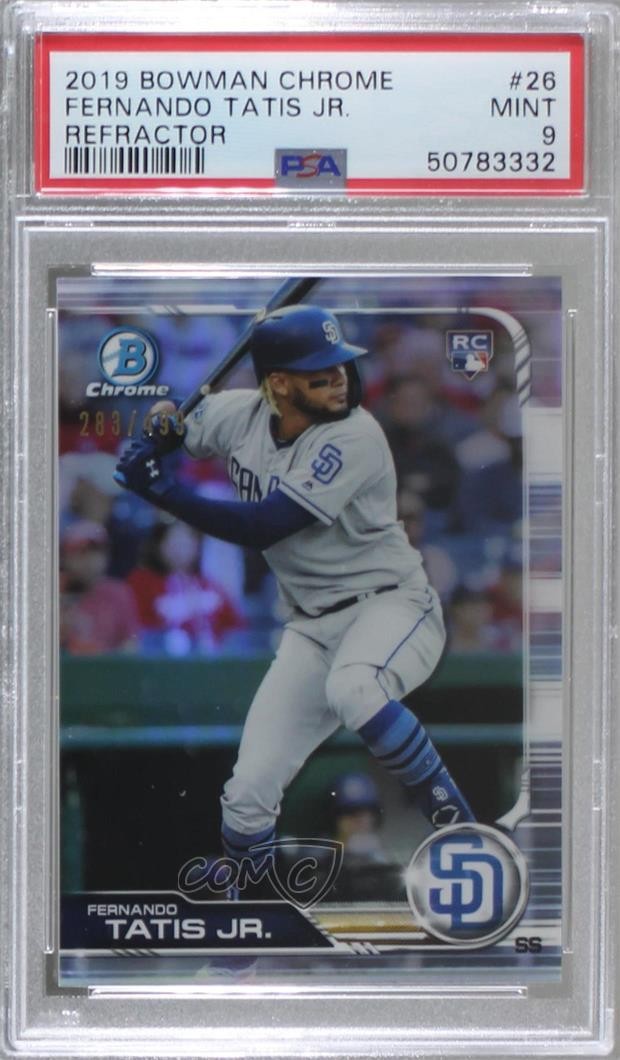 2019 Bowman Chrome Refractor /499 Fernando Tatis Jr #26 PSA 9 MINT 1q7