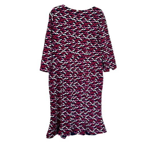 Boden Violette Navy Ribbons Print 3/4 Sleeve Bateau Sheath Dress Size 16/18L NWT - Picture 2 of 5
