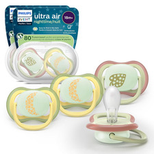 Philips Ultra Air Nighttime Pacifiers - Orthodontic Design, for Babies 18 Month