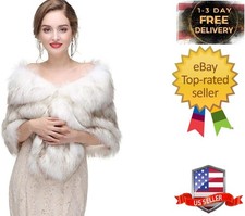 Women s 1920s Faux Fur Shawl Bridal Wrap Stole Winter Mink Fur Cape