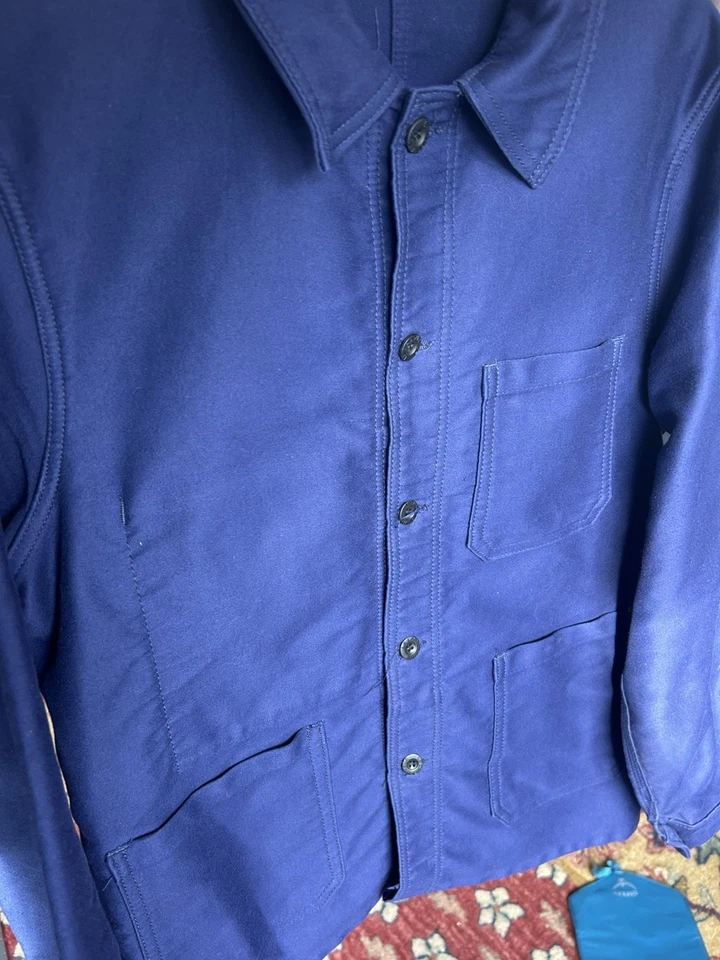 Le Laboureur size 2 France blue denim button front jacket size (medium in US) - Image 4 of 4