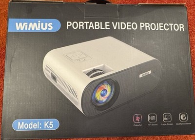 Wimius Portable Led Projector K5 White Weiß 212 x 172 x 80 mm Mini Beamer Neu 