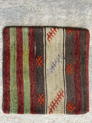 Southwestern Design KILIM Turkish PILLOW Cover INSERT Red Brown Beige 16'' x 16''