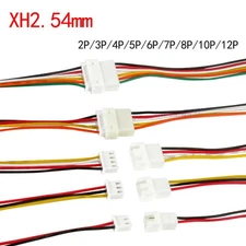 JST- XH2.54mm Pitch Female Male Connector Cable Plug Socket Wires 2 Pin - 12 Pin