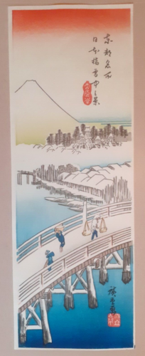HIROSHIGE NIHONBASHI BRIDGE SNOW Genuine Japanese Woodblock Print