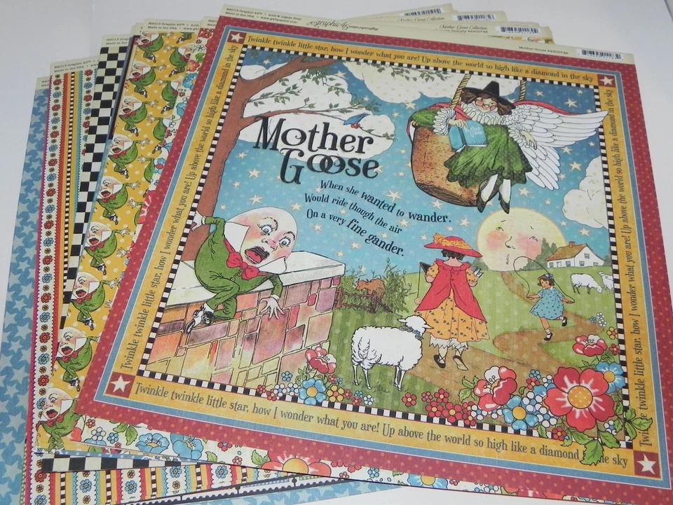 LOT MOTHER GOOSE 12 X 12 DOUBLESIDED DESIGNER PAPER CARDSTOCK GRAPHIC 45 - Image 2 of 2