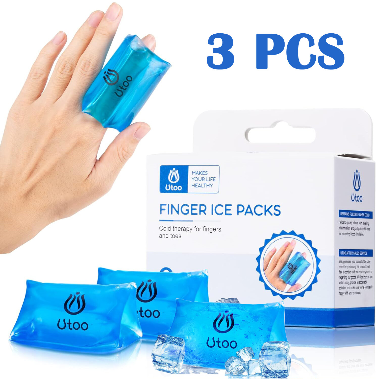 Finger Ice Pack Reusable Gel Ice Toe Cold Compression Sleeve Injuries Arthritis