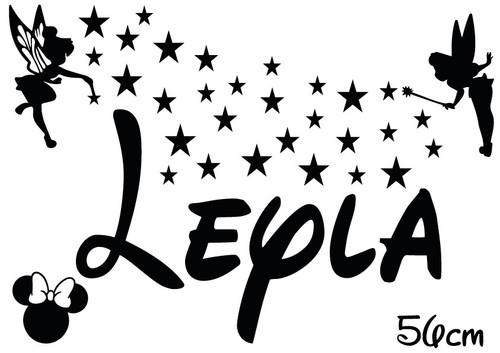 PERSONALISED DISNEY STYLE CUSTOM NAME VINYL STICKER DECAL Kids Room Various Size - Picture 9 of 15