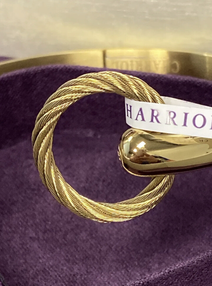 Charriol Infinity Zen Steel Bangle 04-404-1232-0C Yellow Gold-Women’s Sz Medium