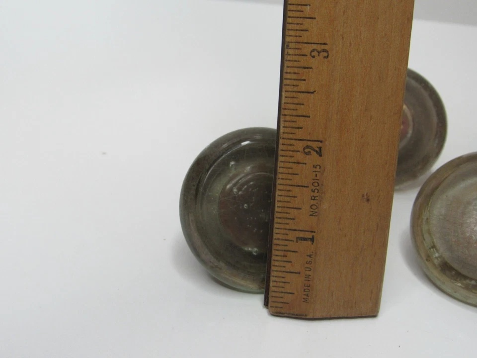 5 Antique Vintage Furniture Glass Floor Glide Coasters Onward 2 1/8" Dia #P11 - Image 4 of 4