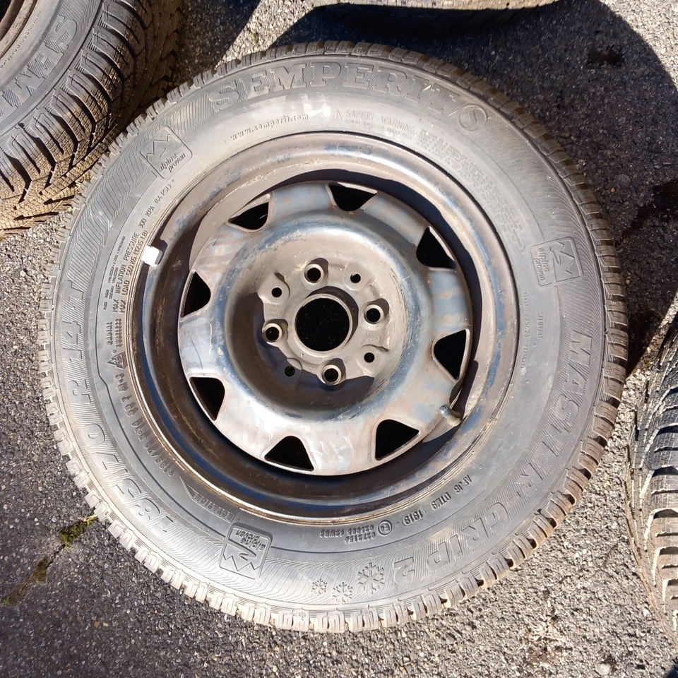 4x 185/70 R14 Semperit Winterreifen auf Stahlfelge für Audi C3, Typ 44, 4 Loch - Bild 3 von 4