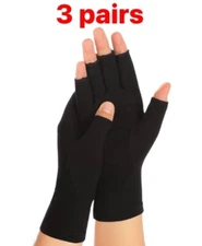 3 Pairs Arthritis Compression Gloves Hand Support Pain Relief Joint -Medium