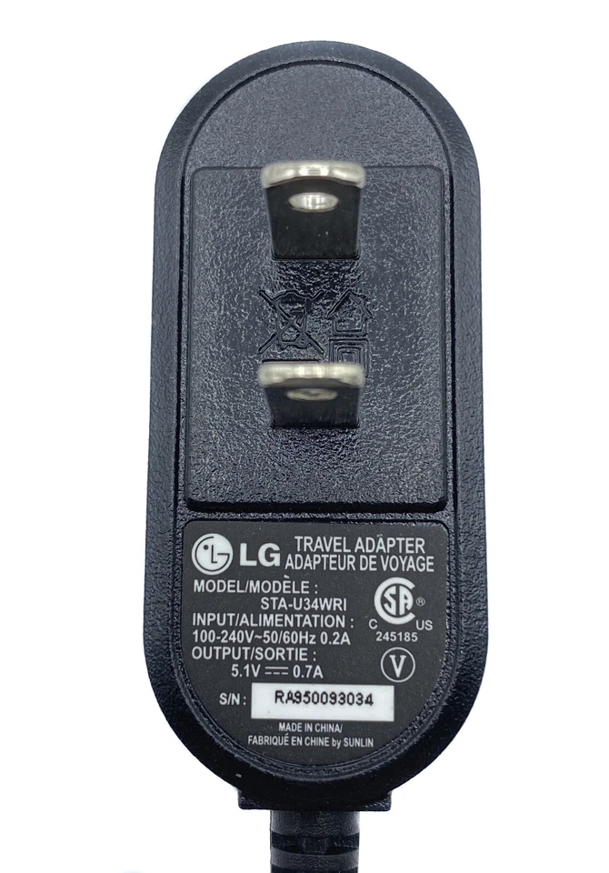 Genuine LG Travel Adapter Charger STA-U34WRI 5.1V 0.7A Micro-USB OEM - Image 2 of 4