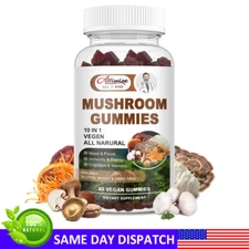 Mushroom Extract Complex Gummies Lions Mane Chaga Reishi Focus Memory Immunity