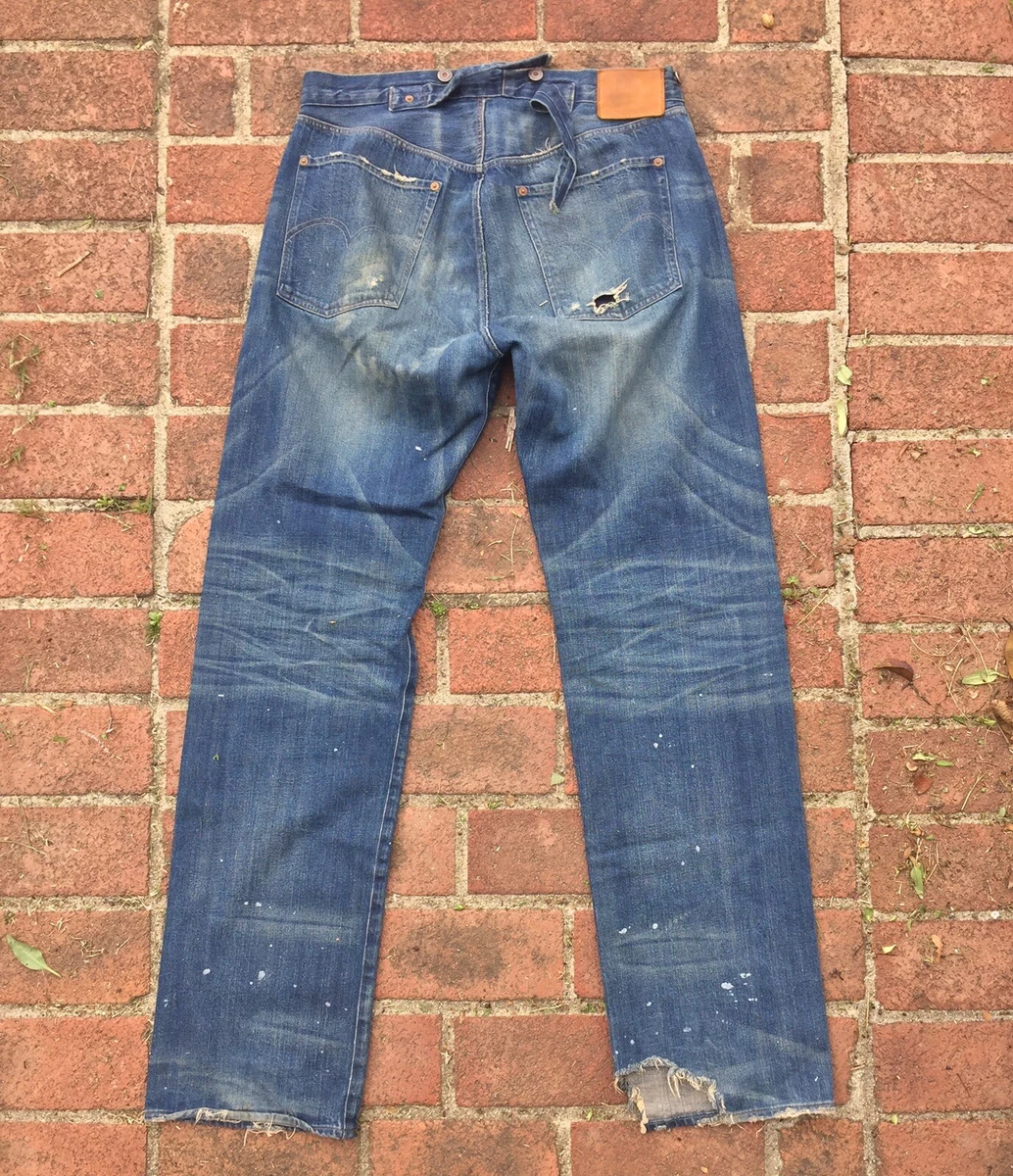 NOS VTG LEVI LVC 201 701 501 1920's BUCKLE BACK big E JEANS 34×36 R Button USA