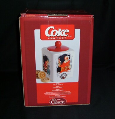  Coca Cola 75th Anniversary of the Coca Cola Santa Ceramic Cookie/Snack Jar NIB