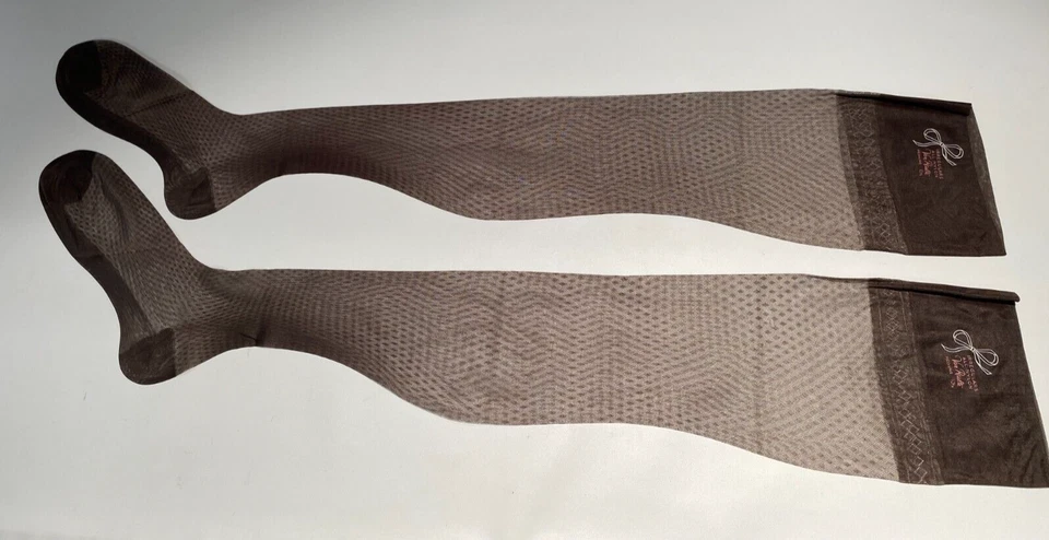 1双复古尼龙长袜9英寸x29英寸Van Raalte钻石平底RHT性感 — 第 3/4 张图片