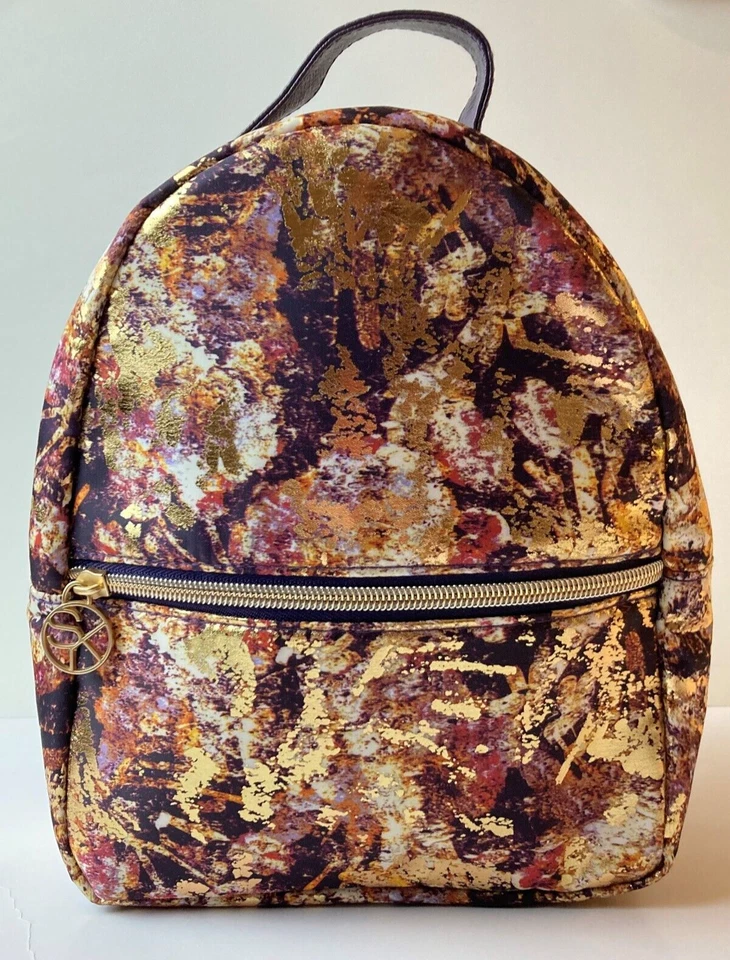 Mochila Sonia Kashuk Maquiagem Cosméticos Ouro Roxo Nova sem Etiqueta 9 x 7,5 x 4 - Imagem 3 de 4