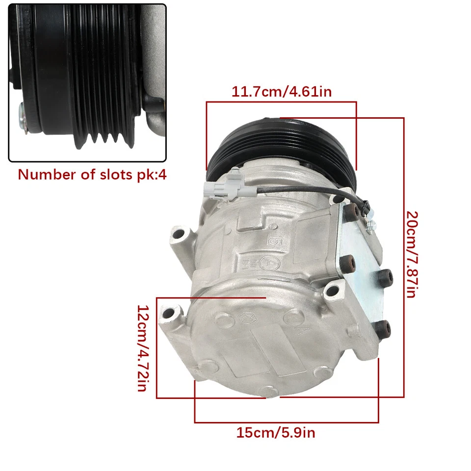8832035540 Compresor de aire acondicionado apto para Toyota Tacoma 1995-2004 2,4 L 2,7 L 3,4 L Foto 2 de 4