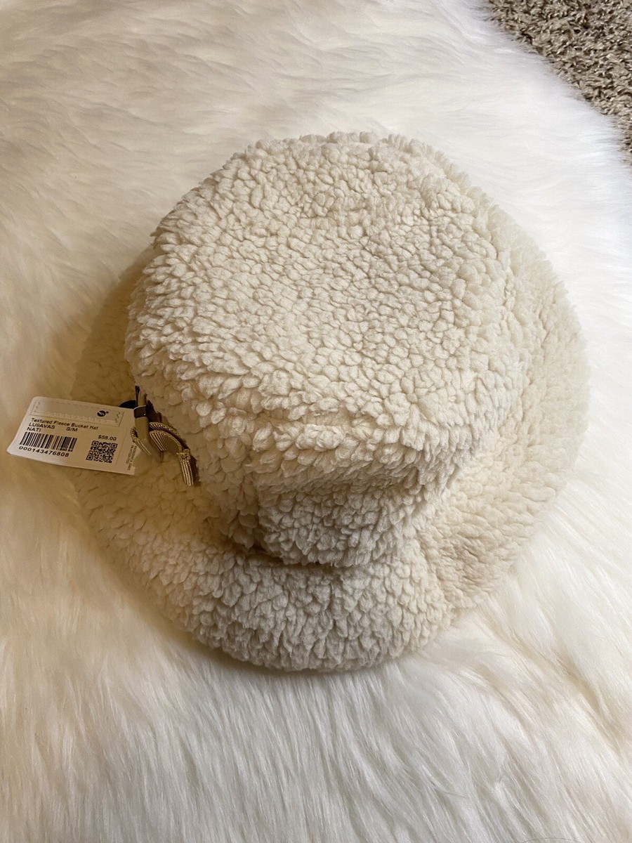 Lululemon Textured Fleece Bucket Hat M/L NATI Natural Ivory Cream White New Lululemon Textured Fleece Bucket Hat L/XL NATI Natural Ivory  main image 2