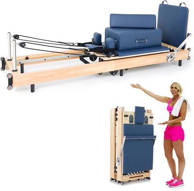 MOPHOTO Pilates Reformer Machine Home Pilates Equipment &Reformer Box Jump Board