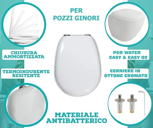 Copriwater POZZI GINORI Easy/Easy02, Chiusura Rallentata,Termoindurente ORIGINAL - Afbeelding 4 van 5