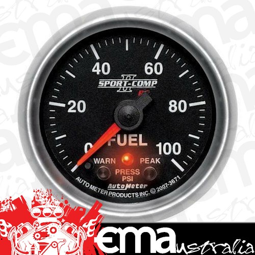 Auto Meter 7611 Sport-Comp II 2-5/8" 0-15 PSI Mechanical No Tube