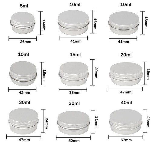 12x 10-50ml Small Mini Round Tin Can Box Metal Jewelry Container Case Screw Lid - Picture 4 of 14