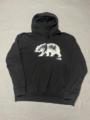 The North Face Sweatshirt Men s Large Black Outdoor Logo Pullover Hoodie Hiking
