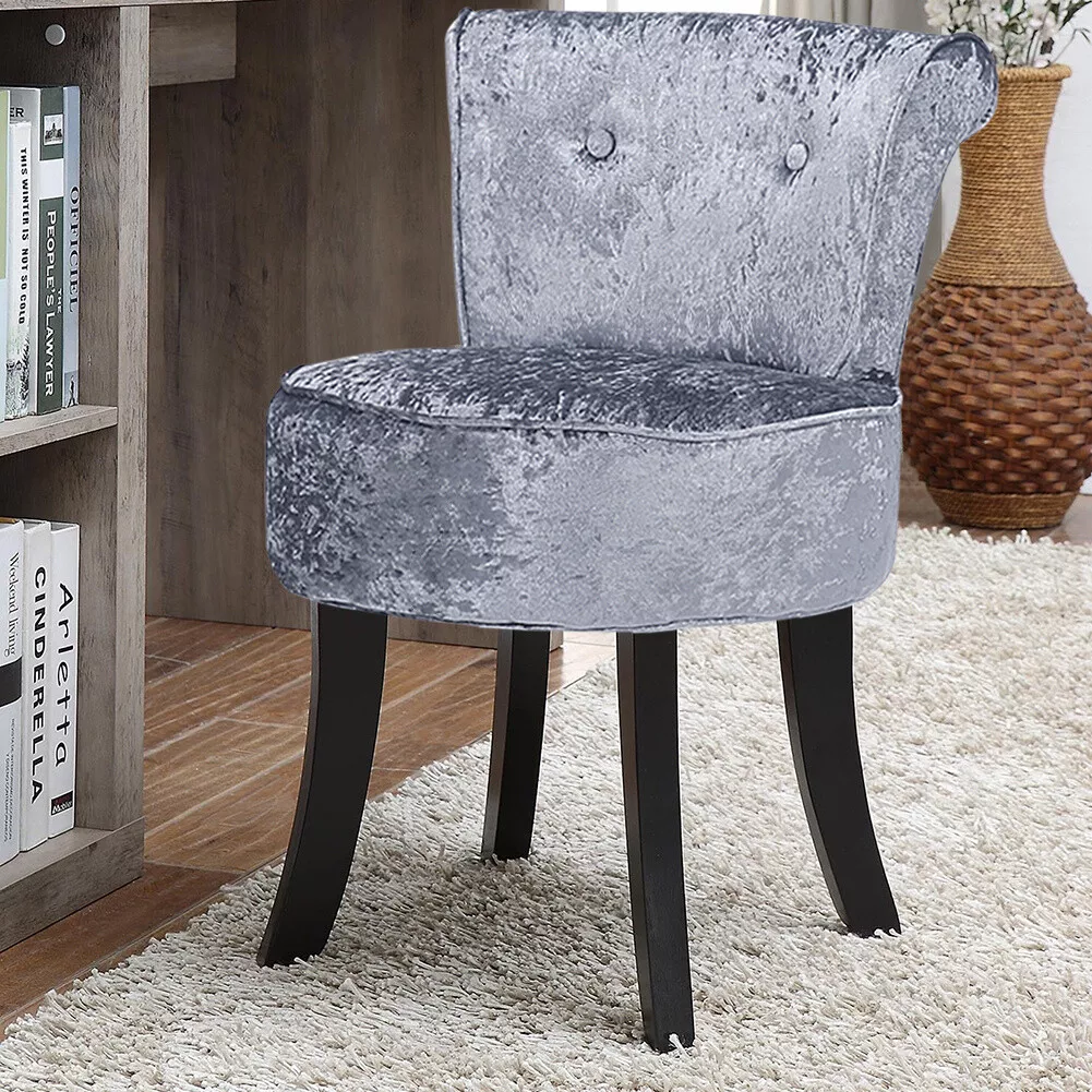 Grey crushed velvet dressing table chair outlet