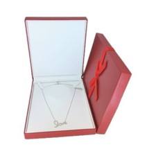 Novel Box Necklace Box Red Textured Leatherette Jewelry Gift Box Case Display