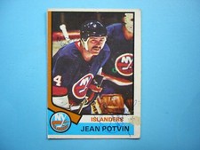 1974/75 O-PEE-CHEE HOCKEY CARD #101 JEAN POTVIN ROOKIE VG MK AUTO AUTOGRAPH OPC