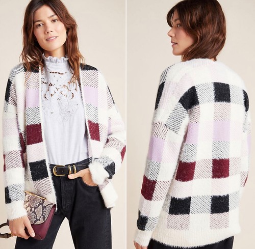 PLAID CARDIGAN SWEATER JACKET 