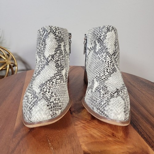 Steven Chavi Leather Snakeskin Ankle Boots Booties Size 8 snake print casual - Picture 4 of 16