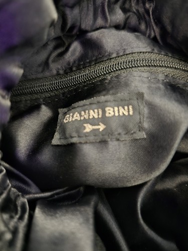 Gianni Bini Black Mesh Metal Sequin Mini Bucket Bag - Picture 6 of 8