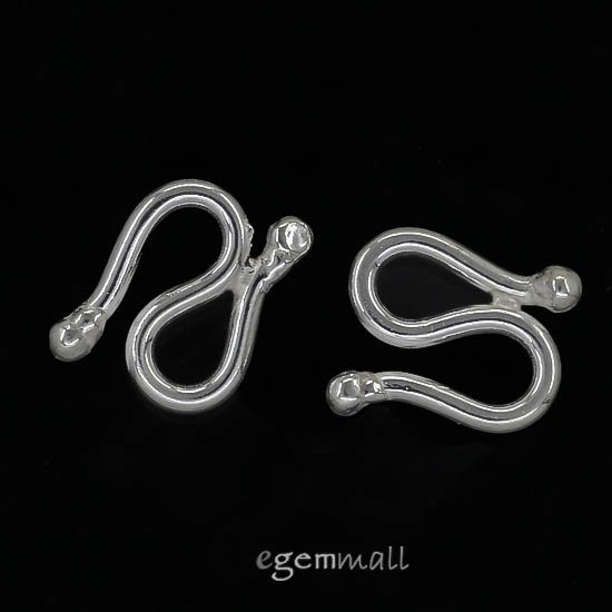 clasp hook fish 2 Sterling Silver S Hook Fish Clasp 7x10mm #97885
