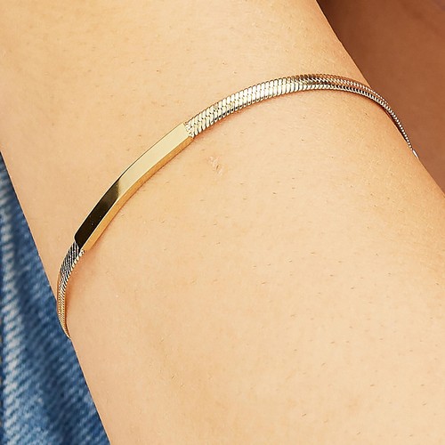 BROSWAY ESSENTIAL BRACCIALE DA DONNA A MAGLIA IN ACCIAIO COLOR ORO BNL066 - Foto 3 di 4