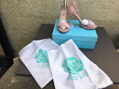 NEU LISA KAY'REAL WILDLEDER BABYROSA HOHER ABSATZ KNÖCHELRIEMEN PLATEAUSANDALEN 4 1/2 UK