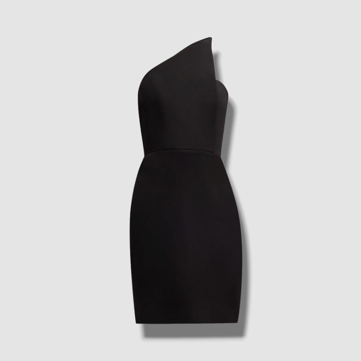 $3465 Romona Keveza Women's Black One-Shoulder Crepe Silk Cocktail Dress  Size 12
