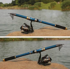 Pro Carbon Fiber Telescopic Fishing Rod Pole 2.1m Sea Saltwater Freshwater New