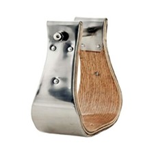 Premium 5" Wooden Wide Western Horse Saddle Steel Covered Bell Stirrups Pair Set