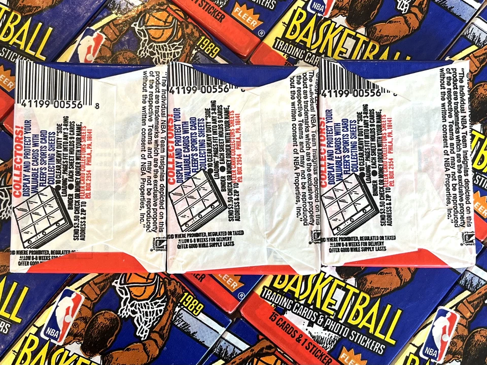 1989-90 Fleer Basketball Wax Pack - Factory Sealed 3x Packs - image 2 of 4