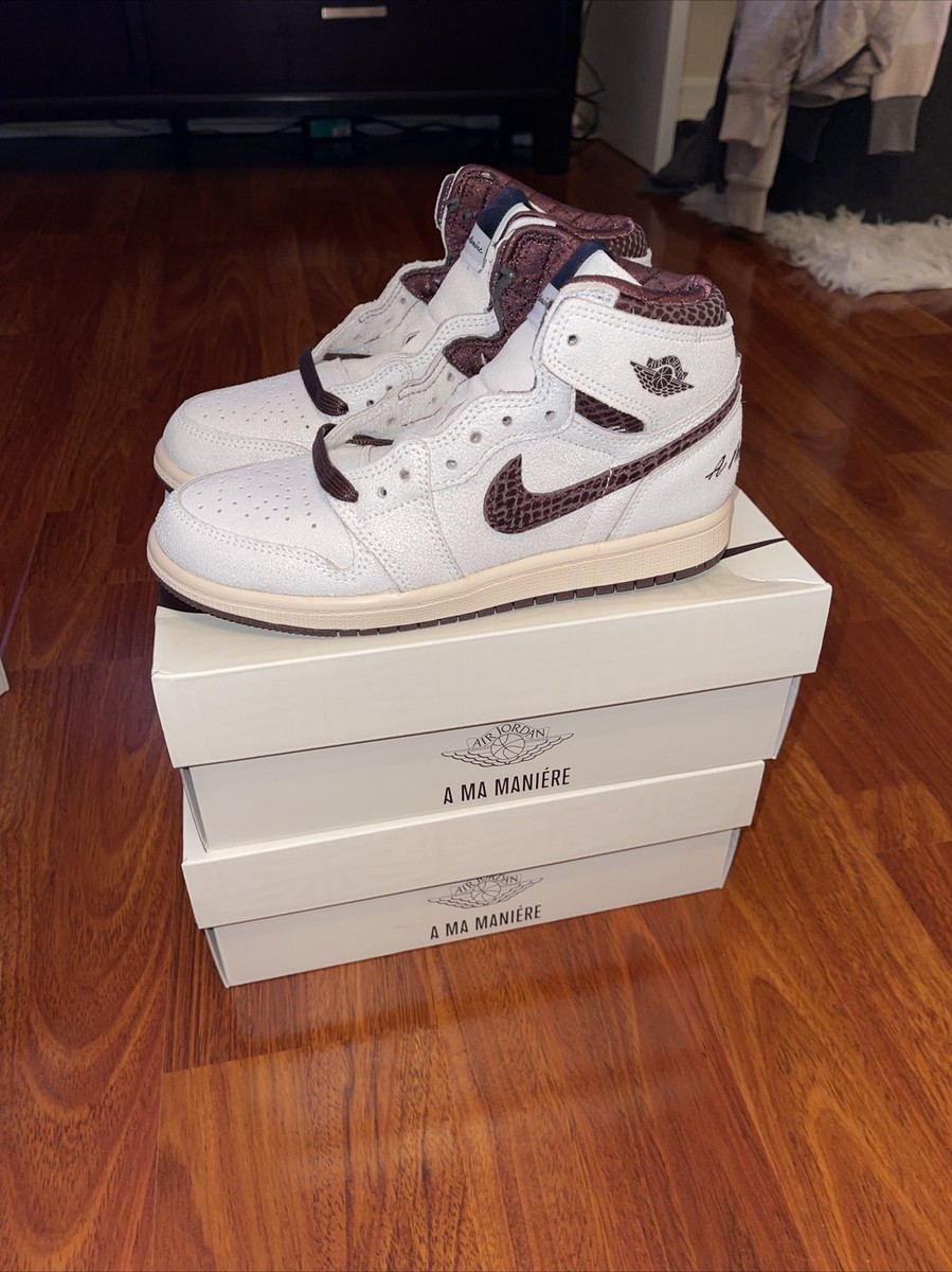 Air Jordan 1 High OG x A Ma Maniere White Brand New 2.5Y | eBay