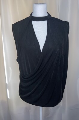 Zara Collections Women s Black Sleeveless Blouse Large