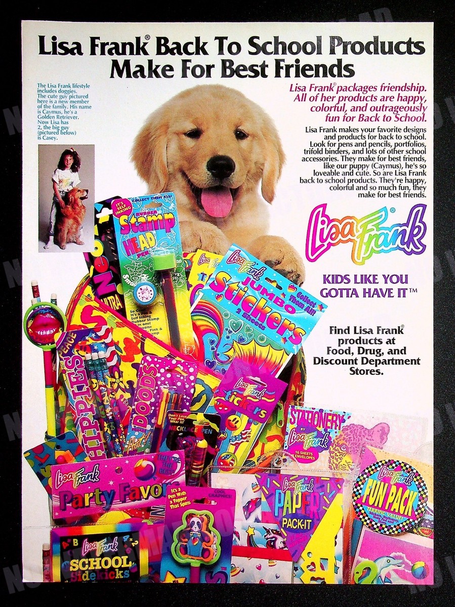 Lisa Frank Stickers & Pencils 1991 Trade Print Magazine Ad Poster
