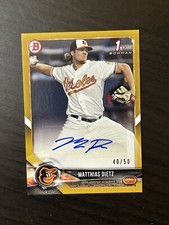 Matthias Dietz 2018 Bowman Prospect Autograph 1st Gold /50 #PA-MD RC Auto SSP