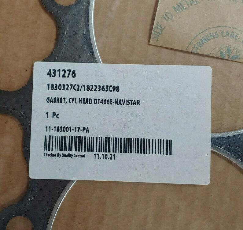 Cylinder Head Gasket for International DT466E. #431276 Ref 