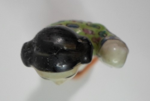 Antique CHINESE EXPORT WOMAN FIGURINE Famille Rose Porcelain Lady & Scroll? 4.5" - Picture 6 of 7