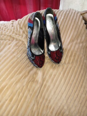 Mascotte Women Linda-25 glamorous Platform Studded 6.3 Heels High Shoes Size 10